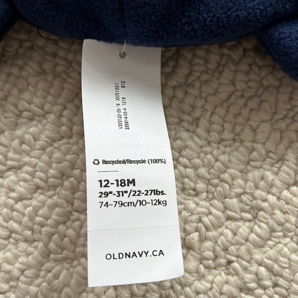 Old Navy fleece navy blue hat with bear ears, size 12-18 months. Never w… - Picture 3 of 3